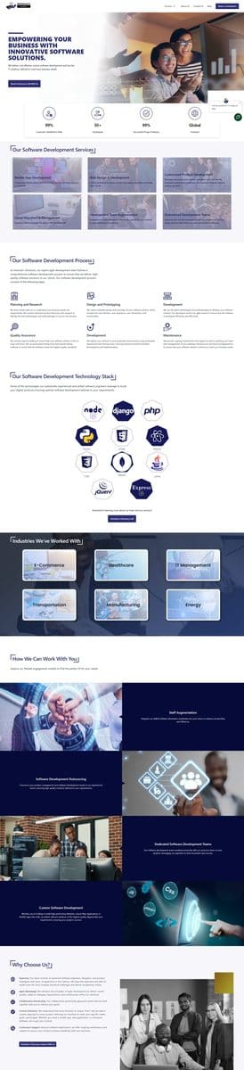 Screenshot of the AmorServ Solutions home page