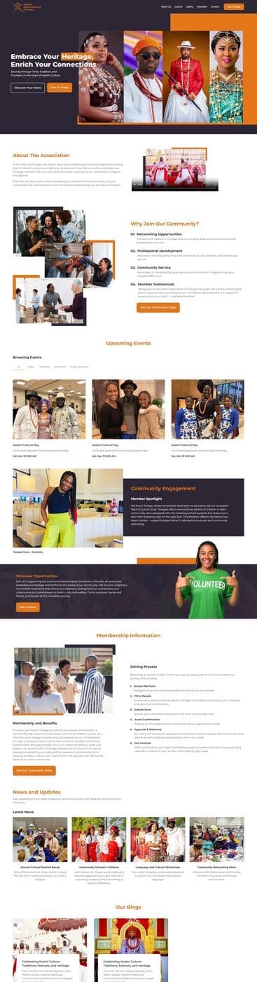 Screenshot of the Itsekiri Association of Chicago home page